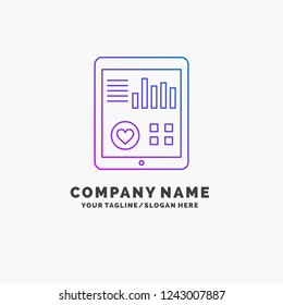 monitoring, health, heart, pulse, Patient Report Purple Business Logo Template. Place for Tagline