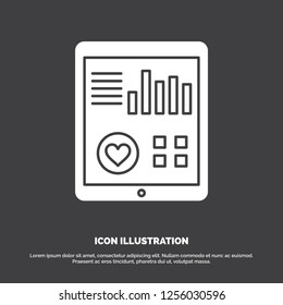 monitoring, health, heart, pulse, Patient Report Icon. glyph vector symbol for UI and UX, website or mobile application