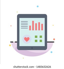 monitoring, health, heart, pulse, Patient Report Flat Color Icon Vector