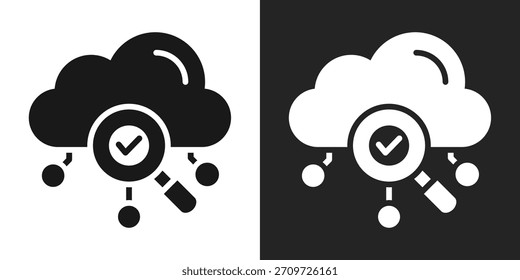 Icono De Monitoreo En Estilo De Glifo Blanco Y Negro