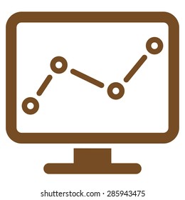 Monitoring icon from Business Bicolor Set. This flat vector symbol uses brown color, rounded angles, and isolated on a white background.