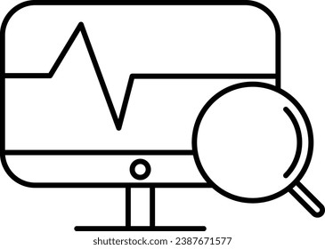 Monitoring icon, Data analytics icon. Big data analysis technology symbol