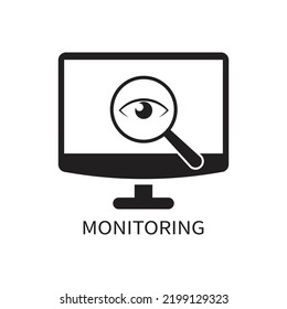 Monitoring icon design. Observation and Monitoring icon. isolated on white background. Vector illustration.