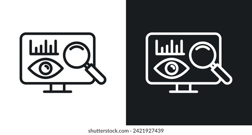 Icono de supervisión diseñado en un estilo de línea sobre fondo blanco.