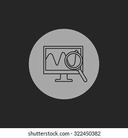 Monitoring icon. Desktop computer display vector illustration
