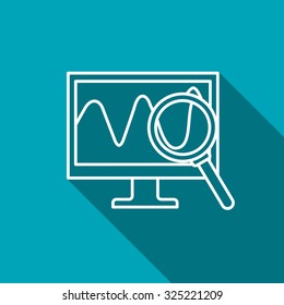 Monitoring icon. Desktop computer display vector illustration