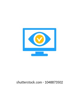 Monitoring icon, eye on screen