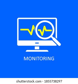 Monitoring icon flat design. Analysis symbol concept isolated. Vector illustration