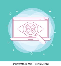Monitoring icon flat design concept. Concept of line icon