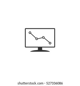 Monitoring icon flat. Illustration isolated vector sign symbol