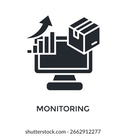 Estilo De Glifo Do Ícone De Monitoramento. Ilustração De Vetor Para Design Gráfico