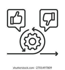Icono de monitoreo en diseño de línea. monitoreo, control, ágil, supervisión, proceso, seguimiento, rendimiento en Vector de fondo blanco. Icono de trazo editable de supervisión