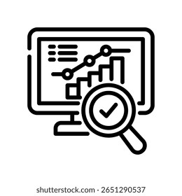 Monitoring Icon Line Vector Illustration