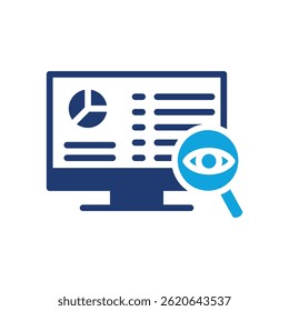 Ilustração de vetor misto do ícone de monitoramento