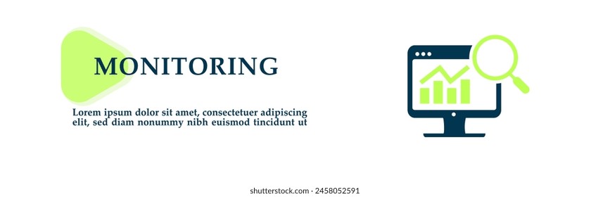 Monitoring icon on vector illustration concept. For background presentation, infographics, promotion or web banner graphics. 