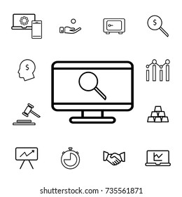 monitoring icon on the white background. Set of finance icons