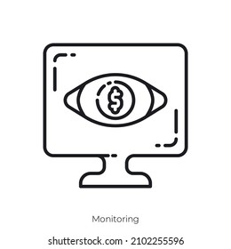 icono de supervisión. Diseño de icono de estilo de esquema aislado en fondo blanco