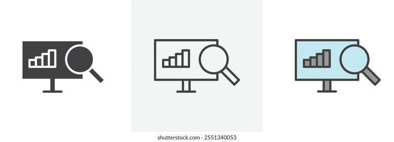 Monitoring icon pack. Vector illustration. EPS10