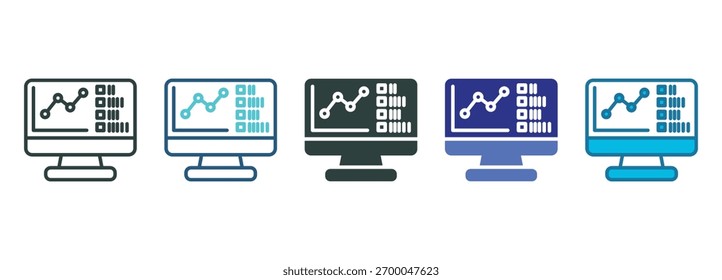 Monitoring Icon Set Multiple Style Of