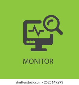 Monitoring icon. Simple illustration from internet security collection. Monochrome Monitoring icon for web design, templates and infographics