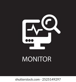 Monitoring icon. Simple illustration from internet security collection. Monochrome Monitoring icon for web design, templates and infographics