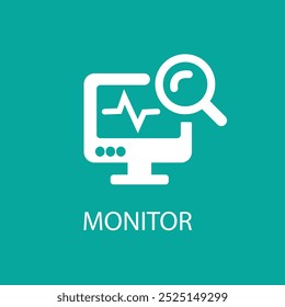 Monitoring icon. Simple illustration from internet security collection. Monochrome Monitoring icon for web design, templates and infographics