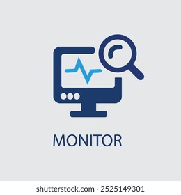 Monitoring icon. Simple illustration from internet security collection. Monochrome Monitoring icon for web design, templates and infographics