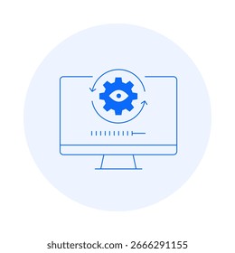 Monitoring Icon – Track SEO performance with real-time analytics. Vector icon.