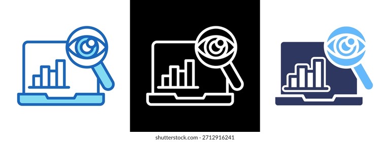 Monitoring Icon triplestyle Vector Illustration
