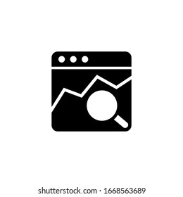 Monitoring icon vector in black solid flat design icon isolated on white background