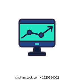 Monitoring Icon Vector Illustration in Filled Style for Any Purpose