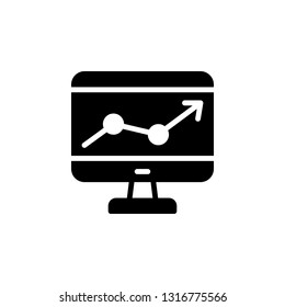 Monitoring Icon Vector Illustration in Glyph Style for Any Purpose