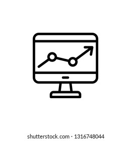 Monitoring Icon Vector Illustration in Line Style for Any Purpose