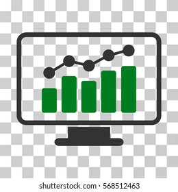 Monitoring icon. Vector illustration style is flat iconic bicolor symbol, green and gray colors, transparent background. Designed for web and software interfaces.