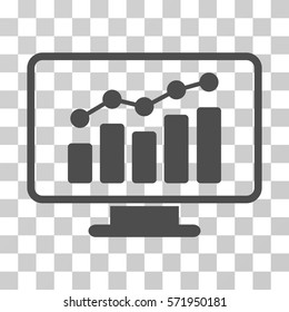 Monitoring icon. Vector illustration style is flat iconic symbol, gray color, transparent background. Designed for web and software interfaces.