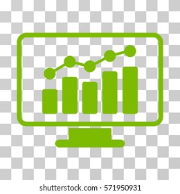 Monitoring icon. Vector illustration style is flat iconic symbol, eco green color, transparent background. Designed for web and software interfaces.