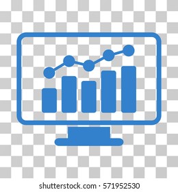 Monitoring icon. Vector illustration style is flat iconic symbol, cobalt color, transparent background. Designed for web and software interfaces.