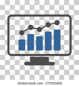 Monitoring icon. Vector illustration style is flat iconic bicolor symbol, cobalt and gray colors, transparent background. Designed for web and software interfaces.
