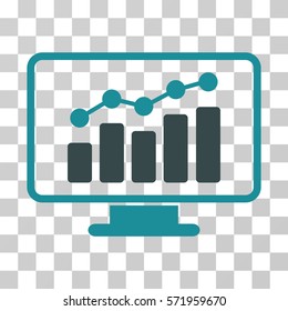 Monitoring icon. Vector illustration style is flat iconic bicolor symbol, soft blue colors, transparent background. Designed for web and software interfaces.