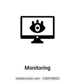 Monitoring icon vector isolated on white background, logo concept of Monitoring sign on transparent background, filled black symbol