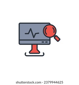 monitoring icon. vector.Editable stroke.linear style sign for use web design,logo.Symbol illustration.