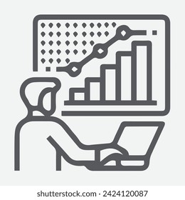 Monitoring icons, Data analytics icons, Monitor icons, Containing database icons, symbols, and Premium quality graphic design elements. Modern signs, linear pictograms, objects, filled symbols, Vector