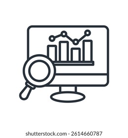 monitoring icons isolated on White Background. Flat style design