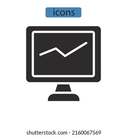 monitoring icons  symbol vector elements for infographic web