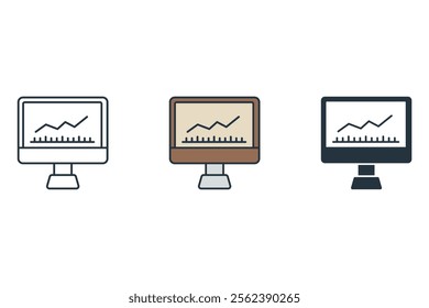 Monitoring icons  symbol vector elements for infographic web