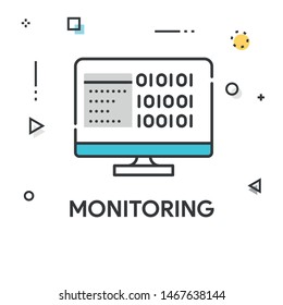 MONITORING AND ILLUSTRATION ICON CONCEPT