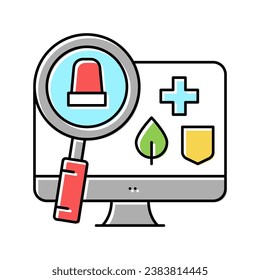 monitoring and information retrieval color icon vector. monitoring and information retrieval sign. isolated symbol illustration