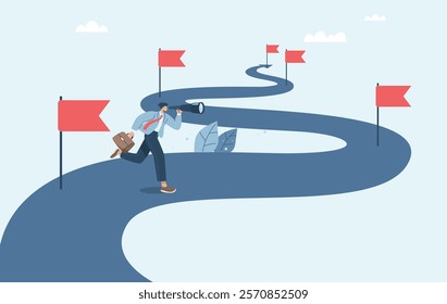 Monitoring and inspecting important project work, Checking the progress of the project, Management timeline planning, Female project manager with data checking project progress.
