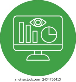 Monitoring Line Circle Icon Design For Personal And Commercial Use.