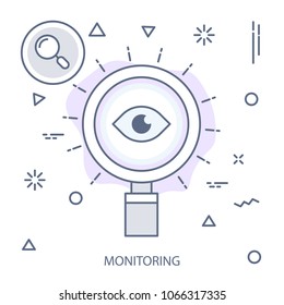 Monitoring Modern flat color line vector 
concept icon
